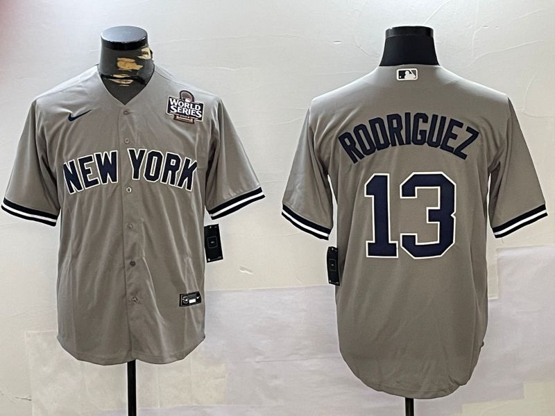 Men New York Yankees #13 Rodriguez Grey Game 2024 Nike MLB Jersey style 1->new york yankees->MLB Jersey